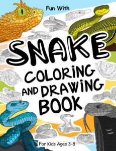 snakes coloring and drawing book cover