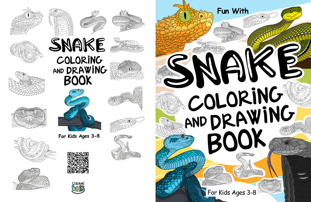 snakes coloring and drawing book for kids