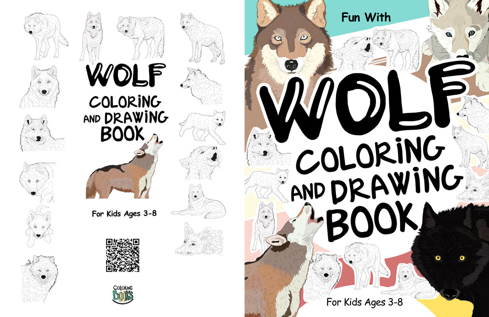 Wolf Coloring and Drawing Book for Kids 90