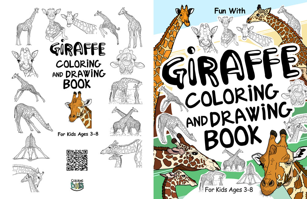 giraffe coloring drawing book cover