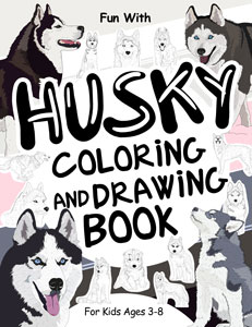 husky coloring drawing Books