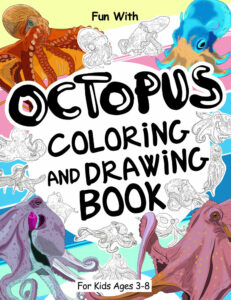 octopus colouring and drawing book cover