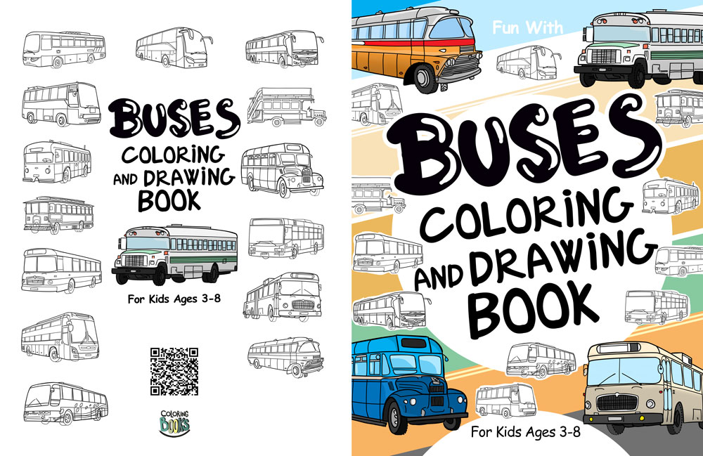 bus coloring drawing book