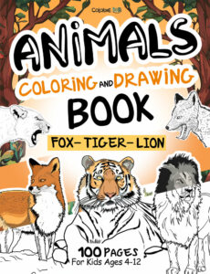 animals coloring drawing book cover