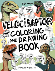 velociraptor dinosaurs coloring and drawing book