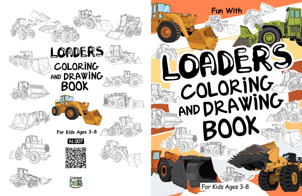 loaders coloring book cover and interior