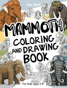 mammoth coloring and drawing book cover