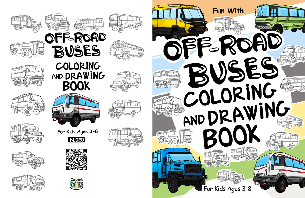 off-road bus coloring and drawing book interior
