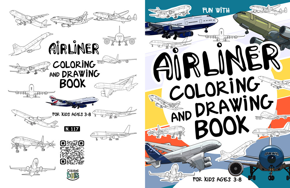 airliner coloring and drawing book for kids