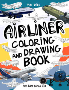 airliner coloring and drawing book cover