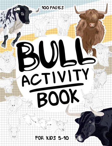 bull activity book for kids 5-10 cover