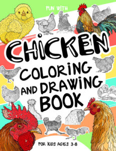 chicken coloring and drawing book cover