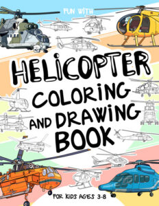 helicopter coloring drawing book cover