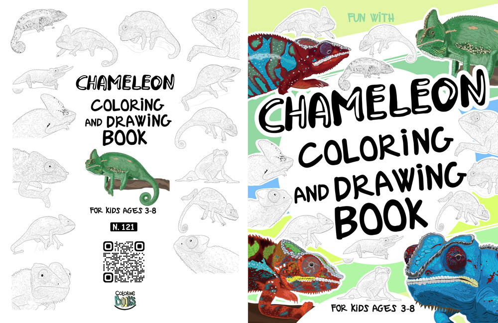 chameleon lizards coloring drawing book for children