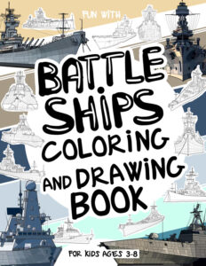 battleship coloring book for kids cover