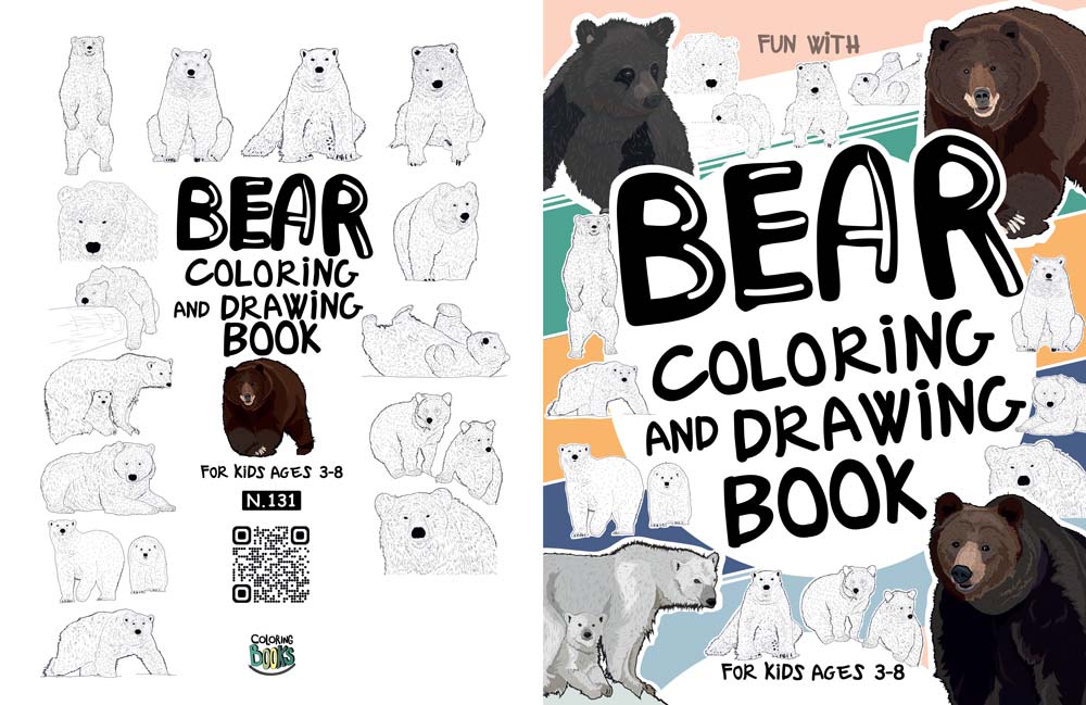 bear coloring book cover and interior