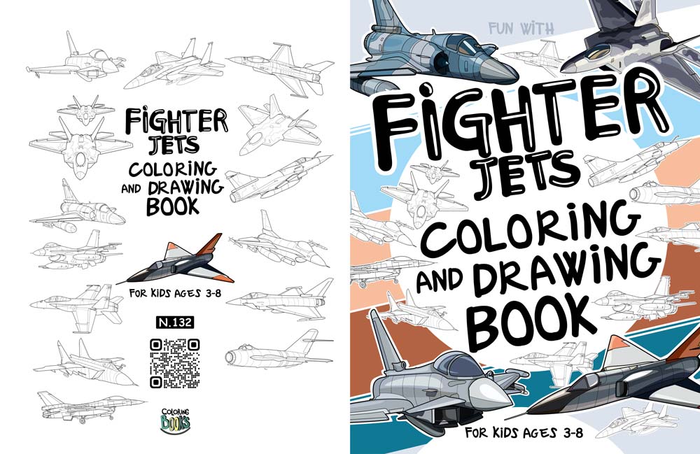 fighters coloring books for kids cover and interior