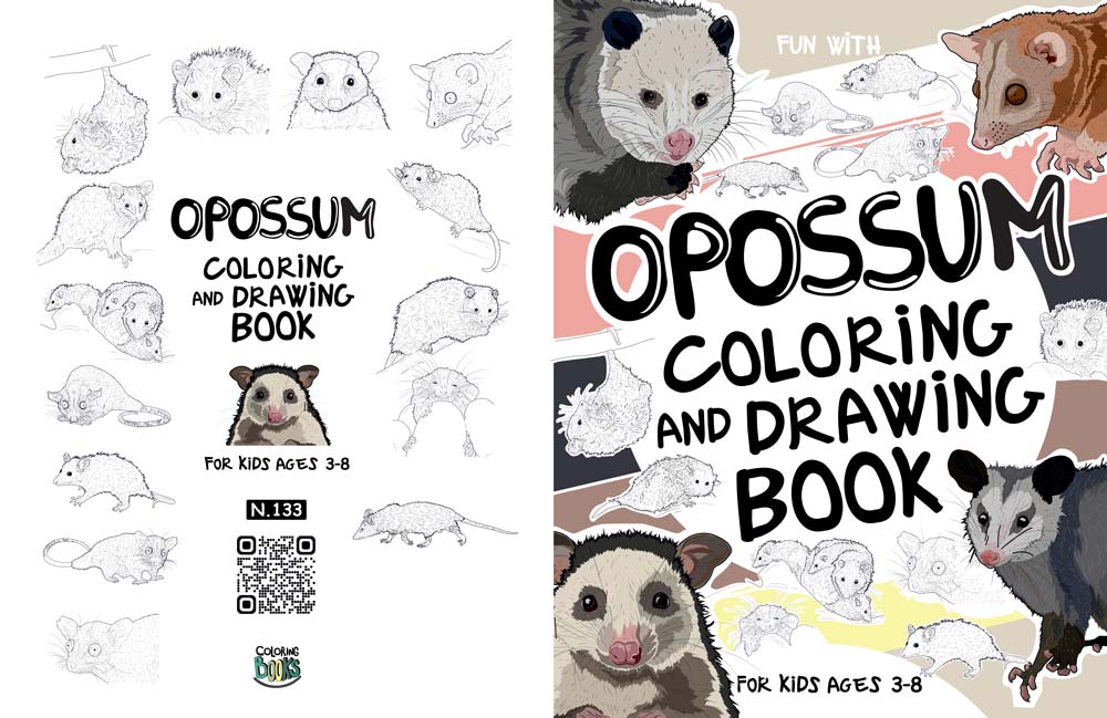 cover interior opossum coloring book