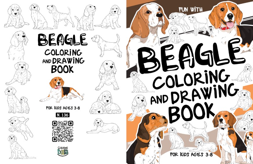 beagle coloring and drawing book interior