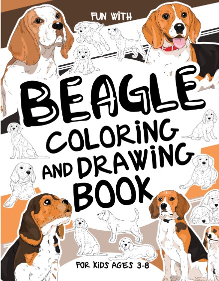 beagle coloring and drawing book cover