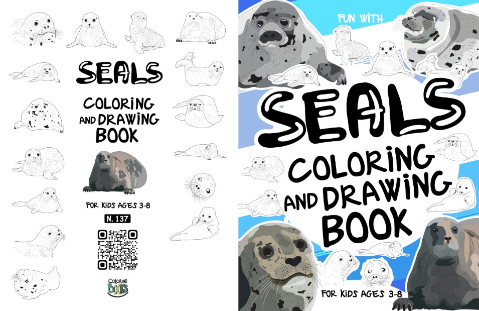 seal coloring and drawing book for kids interior