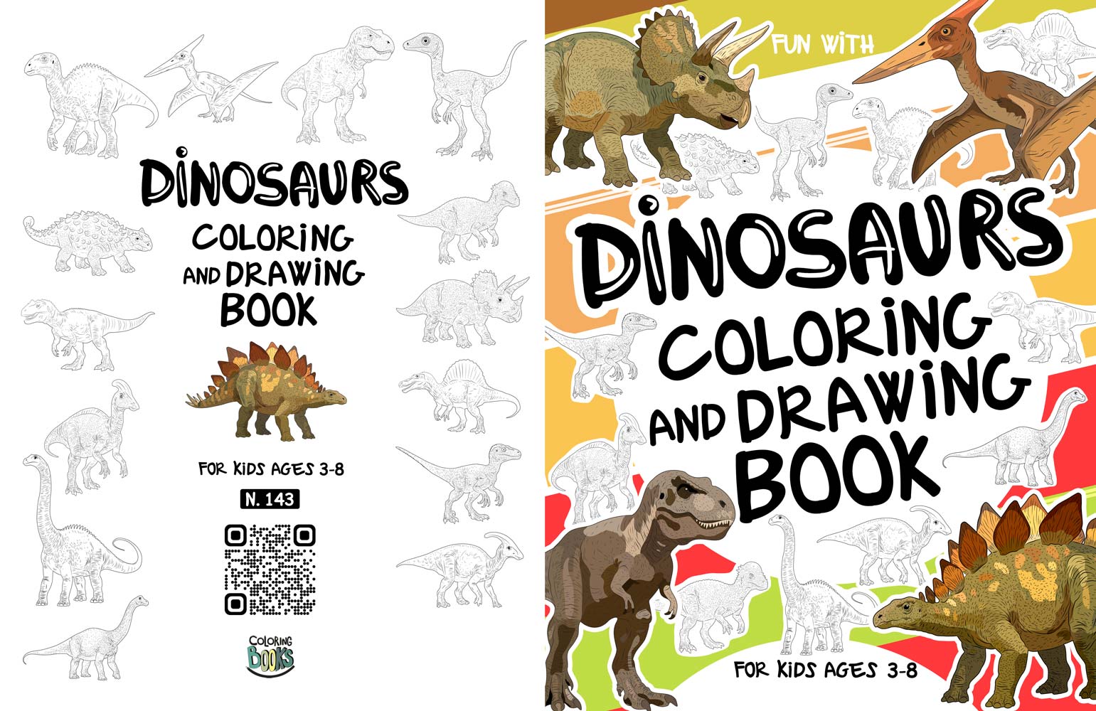Dinosaurs Coloring and Drawing Book for kids