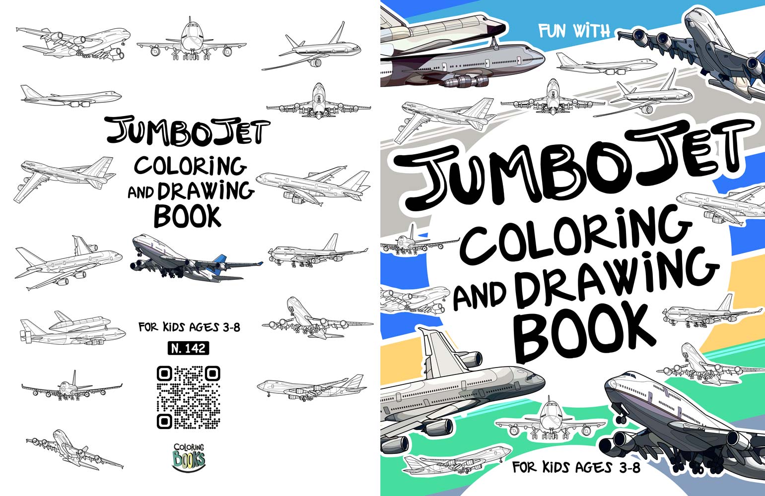 Jumbo Jet Coloring and Drawing Book for Kids