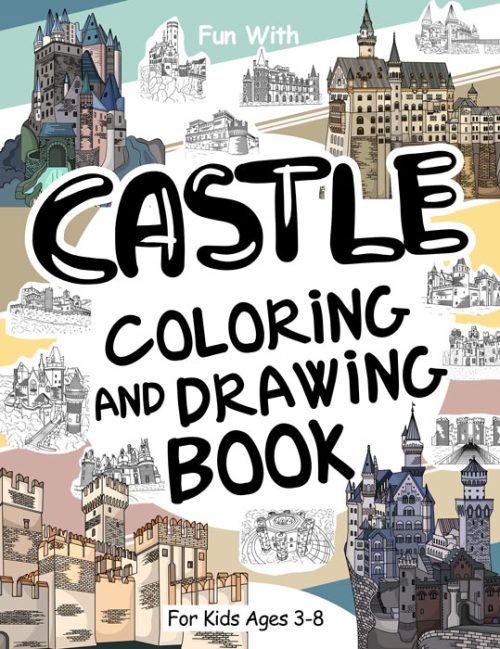 castle coloring drawing book cover