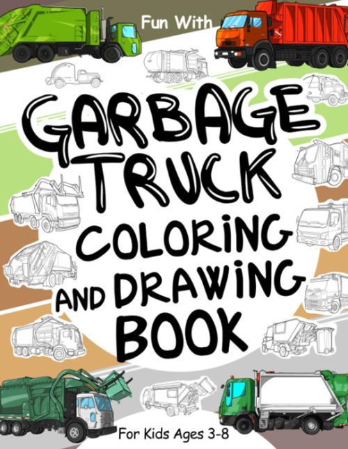 garbage truck coloring book cover