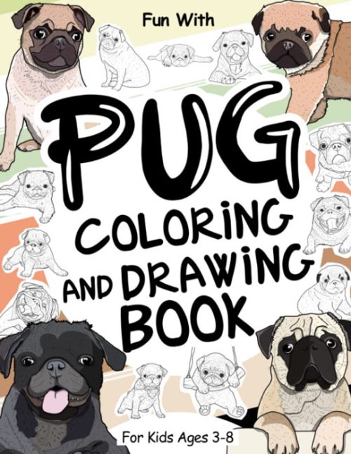 pug colouring book cover