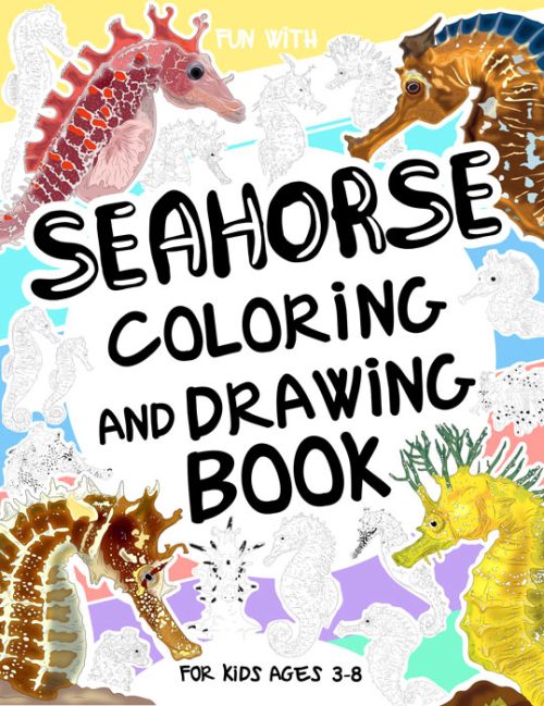 seahorse coloring book cover